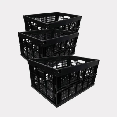 SQFTCB-1866 Black Plastic Crates