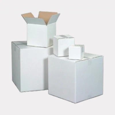 SQFTWB-986 White duplex corrugated boxes.