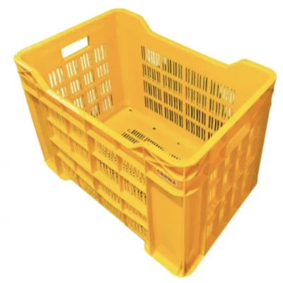 SQFTCB-6274 Yellow Polypropylene Plastic Vegetable Crate