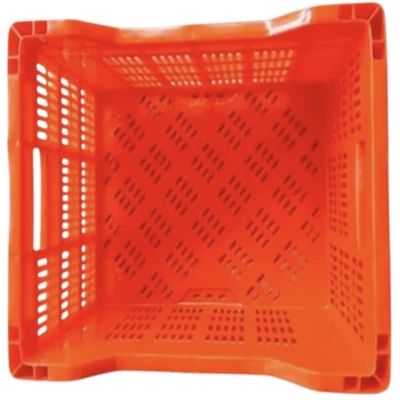 SQFTCB-6278 Orange HDPE Plastic Vegetable Crate