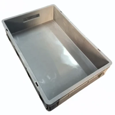 SQFTCB-6280 Grey HDPE Plastic Rectangular Crate