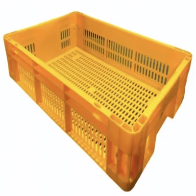 SQFTCB-6291 Yellow HDPE Plastic Fish Crate