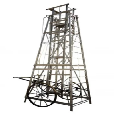 SQFTL-6299 Aluminum Square Tower Ladder with Big MS Wheel