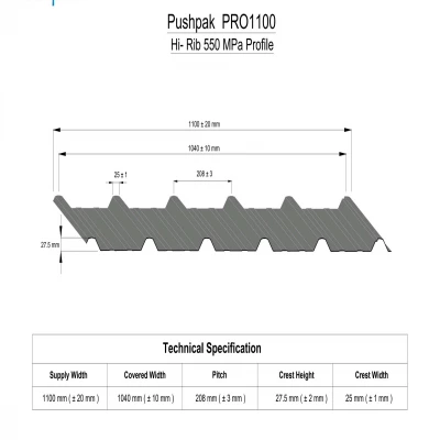 SQFTRS-7783 Pushpak PRO1100 Roofing & Wall Cladding Sheet